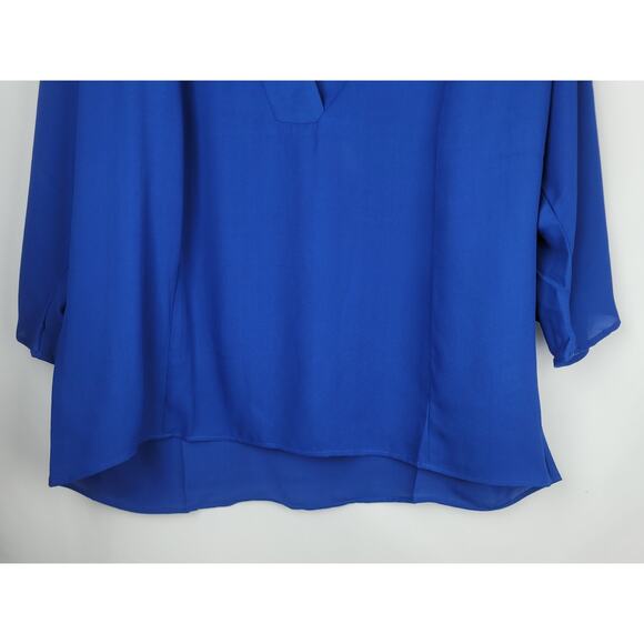 Three Eighty Two Revolve Women's Audrey V Neck Caftan 3/4 Sleeve Blue Size M - Picture 3 of 10